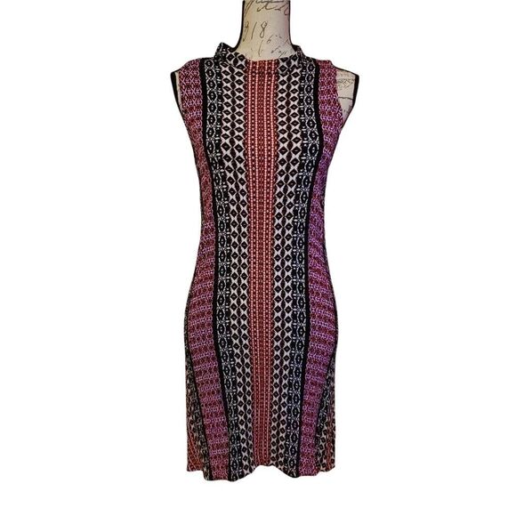 NY Collection Dresses & Skirts - NY Collection Ladies Size Large Red Black Purpl Geometric Print Sleeveless Dress